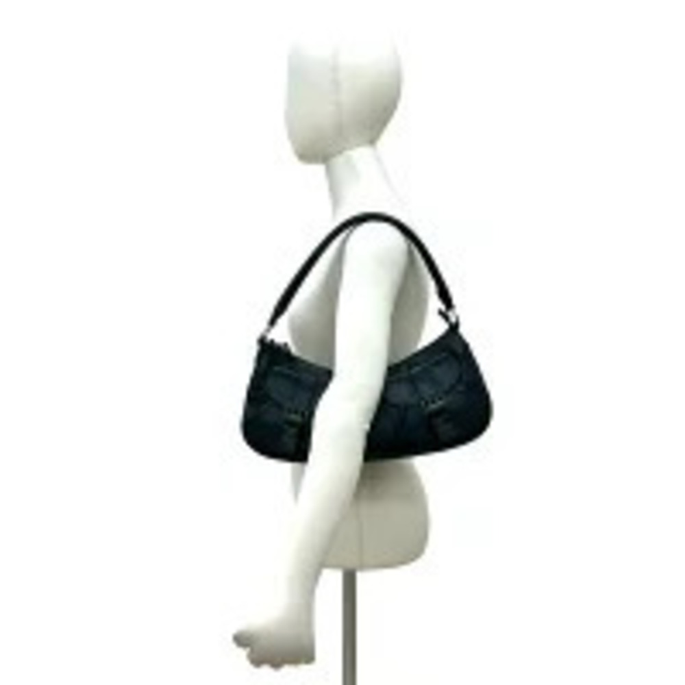 Dior Leather Christian Handbag Shoulder Hobo Logo Bag Black One